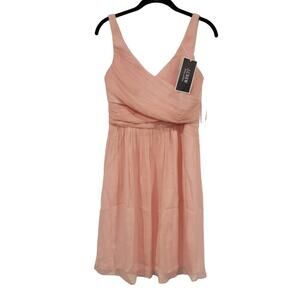 J.Crew Heidi Elegant Soft Pink Silk Chiffon Dress Size 6